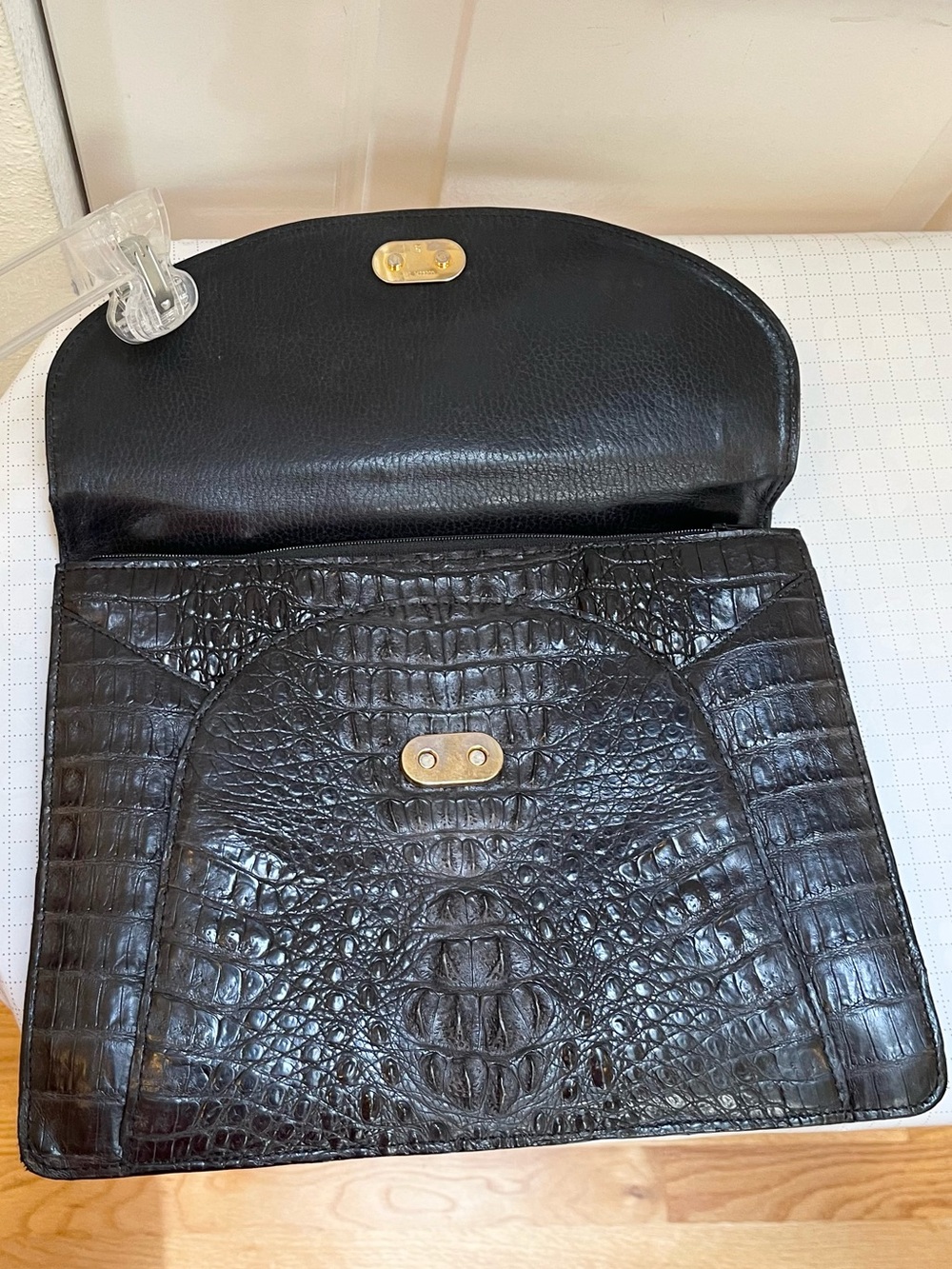 Vintage mid-century genuine alligator Kelly style top handle bag - Picture 9 of 16